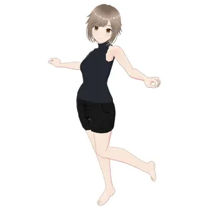 片足立ち デッサン人形