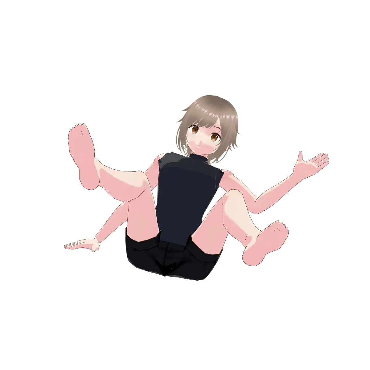 しりもち デッサン人形