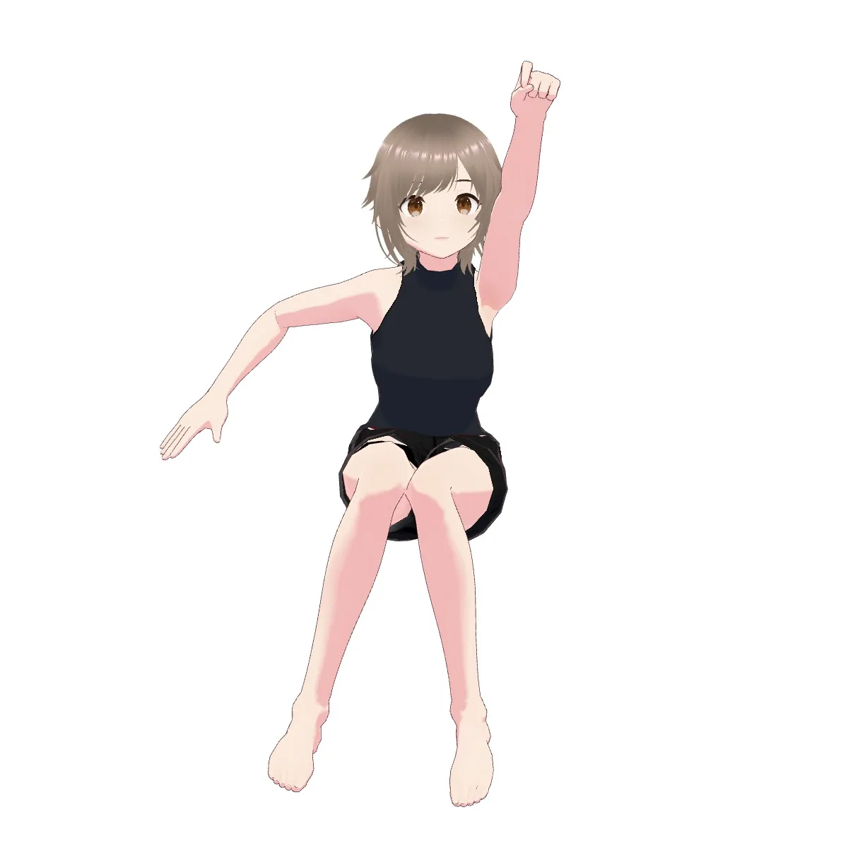 浮き輪に乗ってる人 デッサン人形