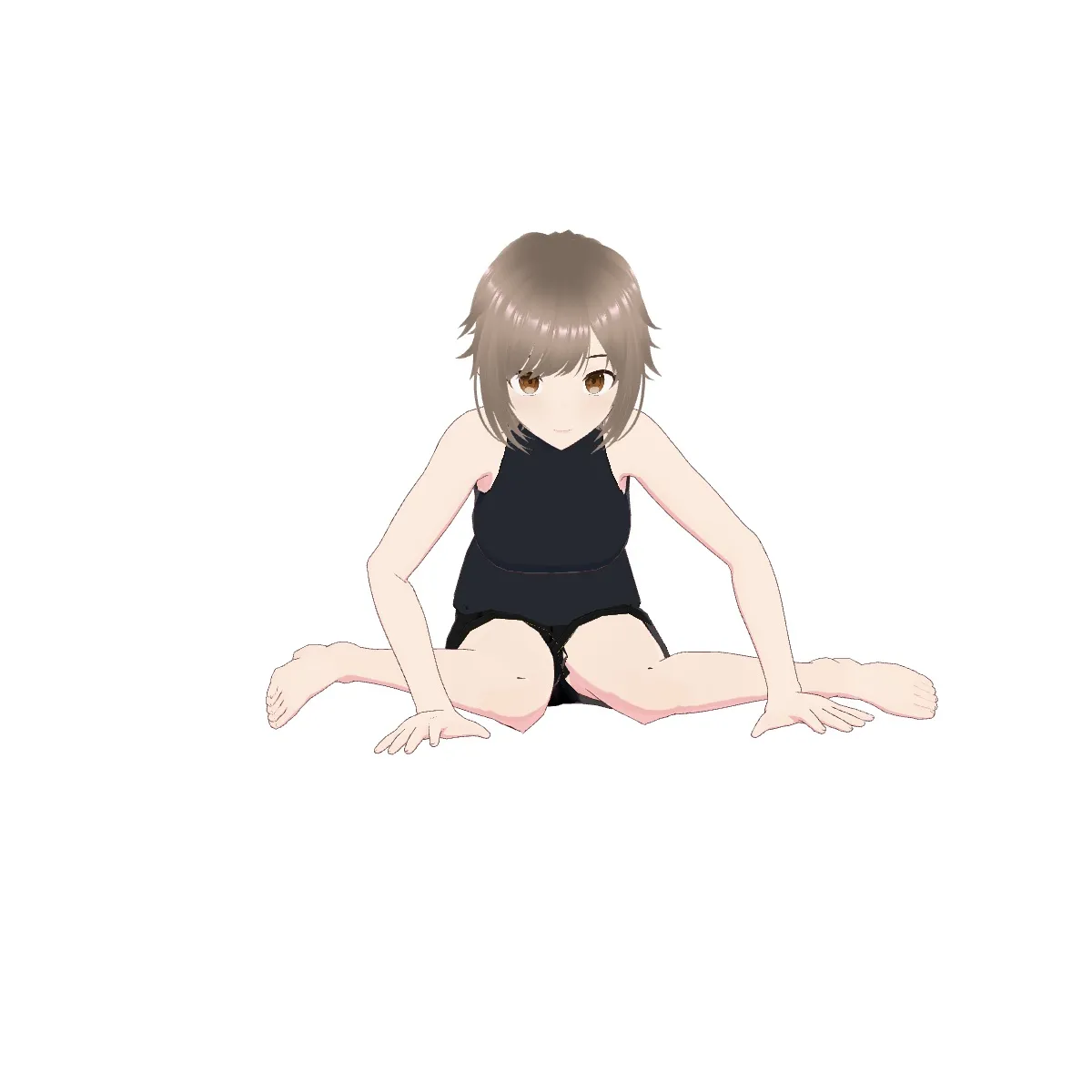 Drawing mannequin in the pose "ぺたんこ"
