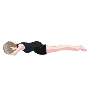 Drawing mannequin in the pose "土下寝"