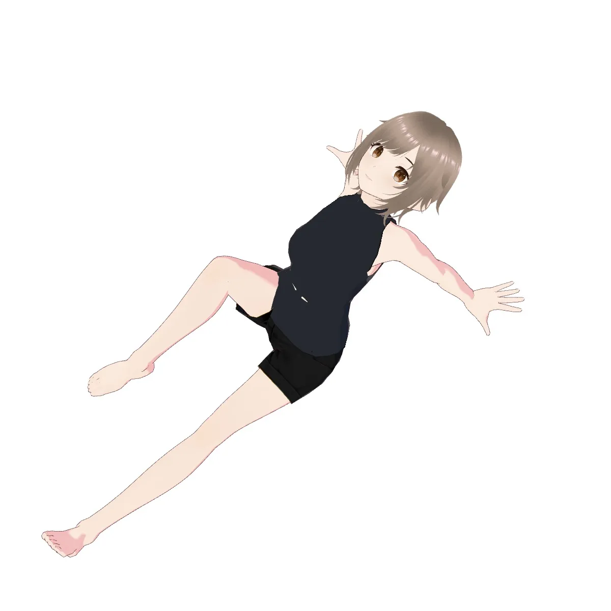 Drawing mannequin in the pose "疲れてへたり込み空を仰ぐ"
