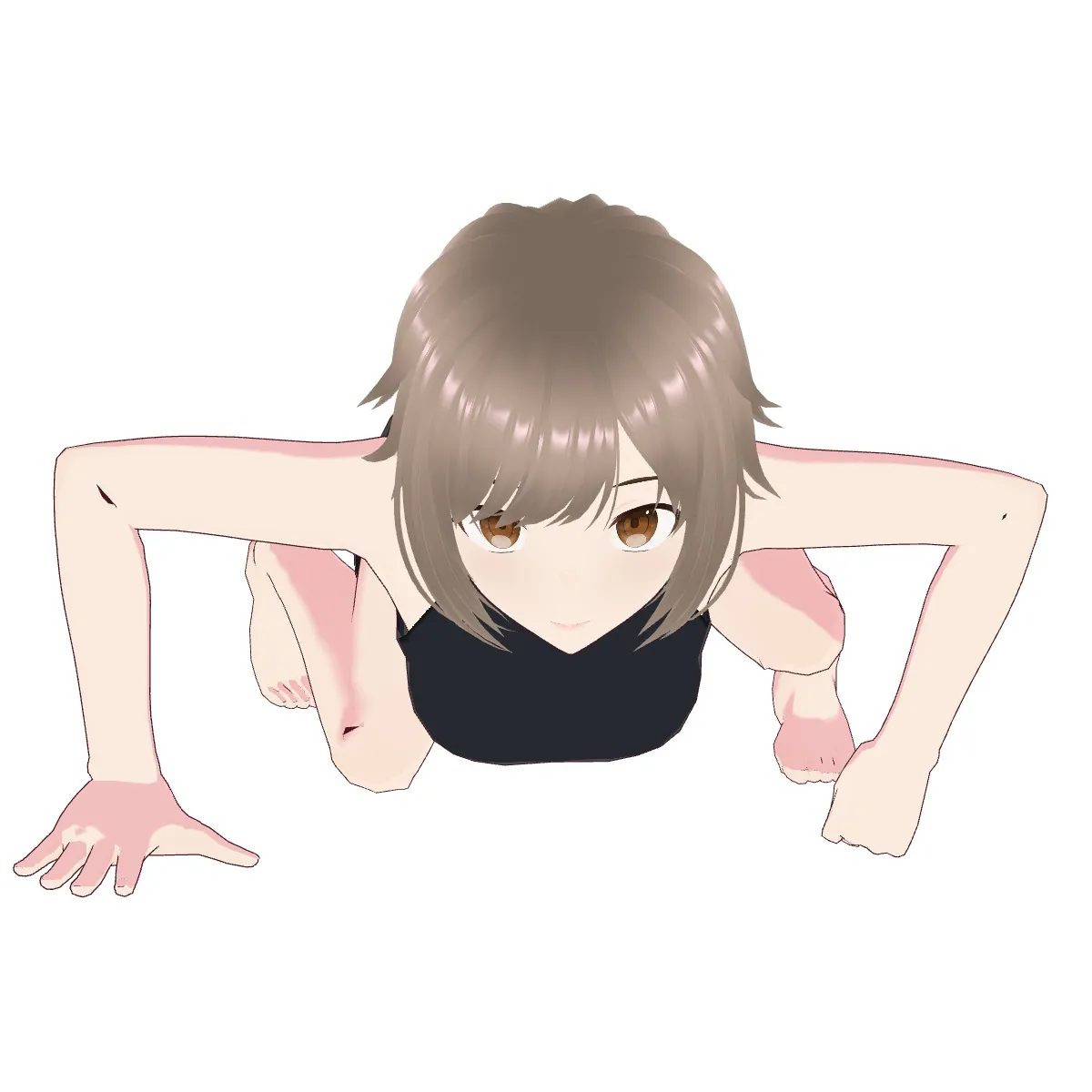 Manequim de desenho na pose "今にも飛びかかりそうな獣のポーズ"