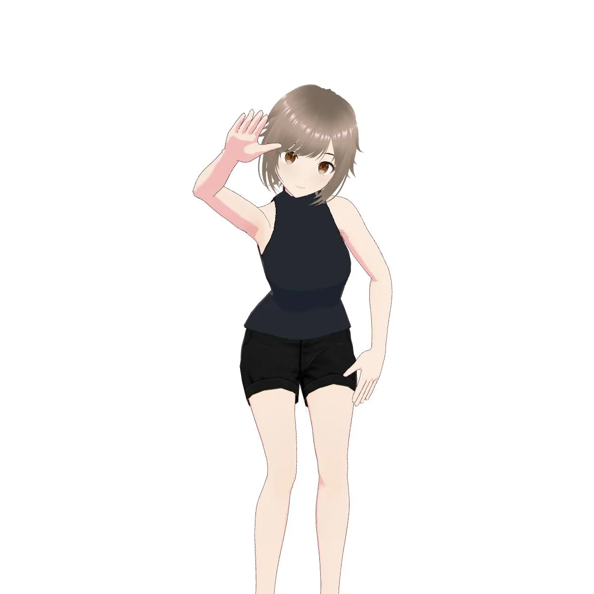 Manequim de desenho na pose "覗き込み"