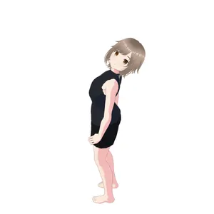 振り返って空を見る デッサン人形